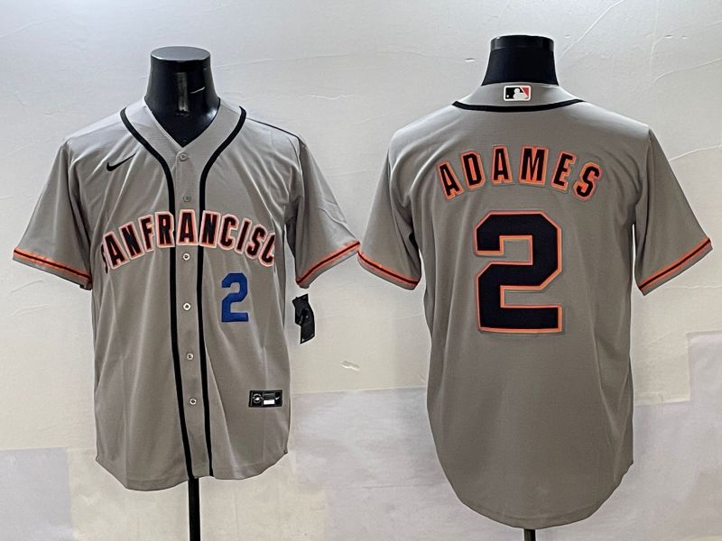 Men San Francisco Giants #2 Adames Grey Game Nike 2025 MLB Jersey style 32->san francisco giants->MLB Jersey